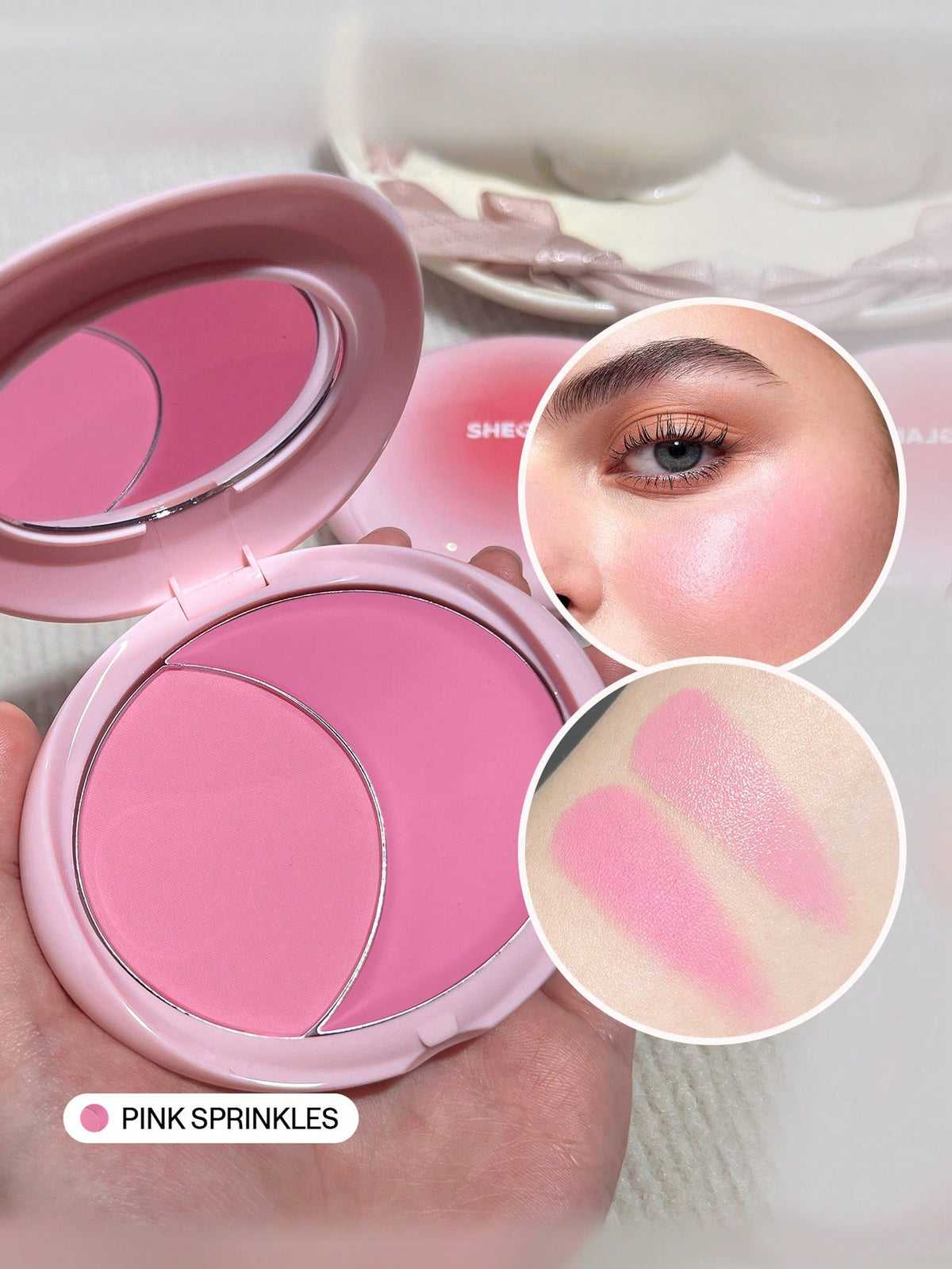 SHEGLAM Cheek 2 Cheek Blush Duo-Pink Sprinkles 5 Shades Cream Powder Blush