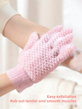 SHEIN 1pcs Exfoliating Bath Glove Pink