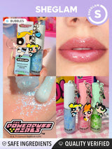 The Powerpuff Girls X SHEGLAM Super Trio Lip Gloss Color: Bubbles