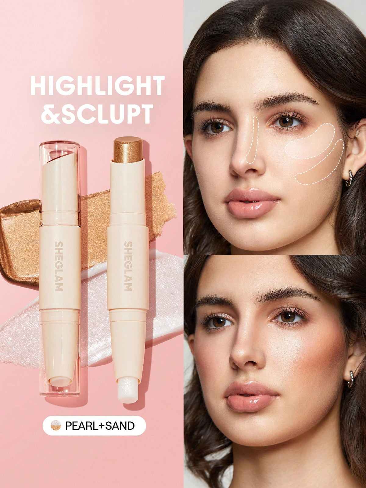 SHEGLAM Color & Sculpt Stick-Pearl & Sand 2 In 1 Contour
