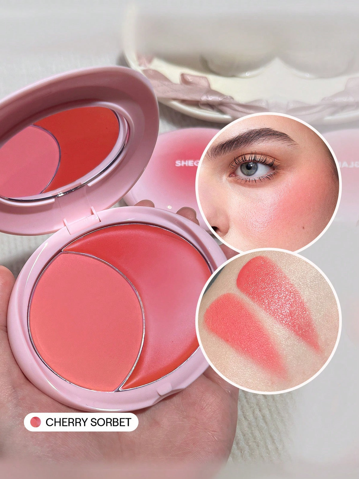SHEGLAM Cheek 2 Cheek Blush Duo-Cherry Sorbet 5 Shades Cream