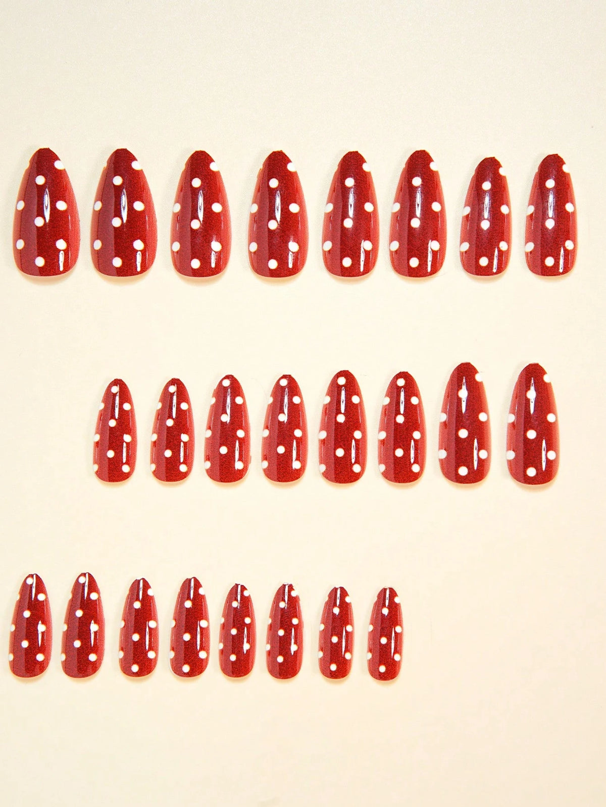 SHEIN 24pcs Almond-Shaped Nail Stickers Set