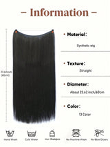SHEIN 24Inch Long Invisible Fish Line Hair Extensions Hair Natural Black Y2