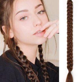 SHEIN 1pc Braiding Hair 24 Inch Suitable Mocha Brown