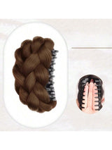 SHEIN Braided Synthetic Fiber Hair Bun Maker, High Crown Braided Bun Claw Clip