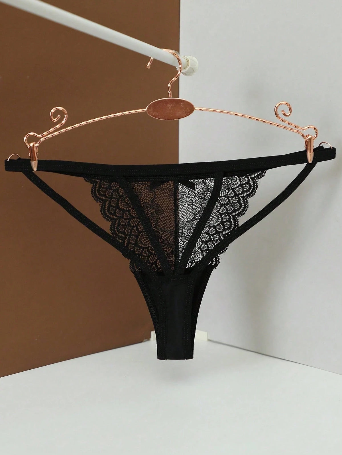 SHEIN AB. Women's Lace Spaghetti Strap Thong Panty