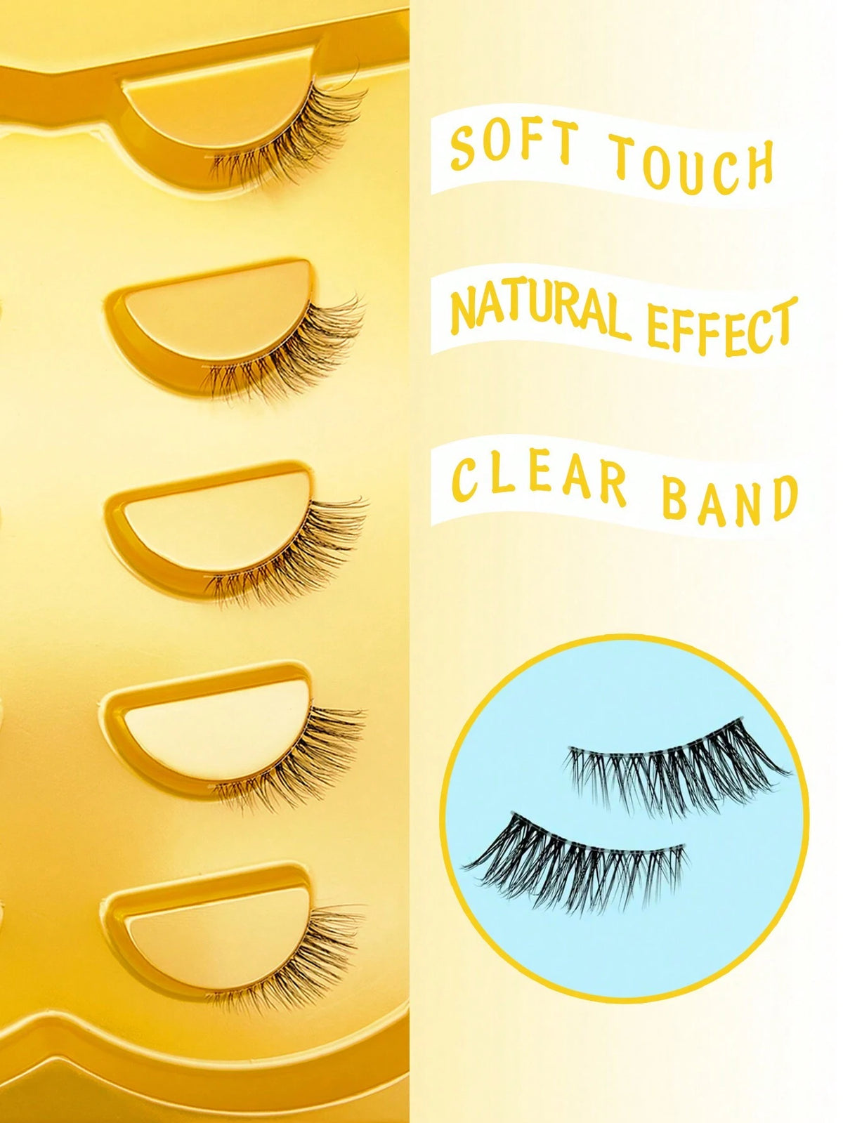 SHEIN 5 Pairs Of Natural Half Eye False Eyelashes