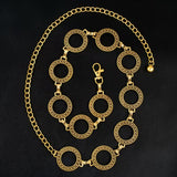 Vintage Metal Chain Belt with Rivet & Hollow-Out Belt