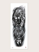 SHEIN Tattoo Sticker 1 Piece Large Half Sleeve Tiger & Chest Print Disposable Tattoo