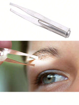 SHEIN 1 PC Eyelashes And Eyebrow Tweezers Stainless Steel # Black