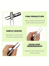 SHEIN 1 PC Eyelashes And Eyebrow Tweezers Stainless Steel # Black