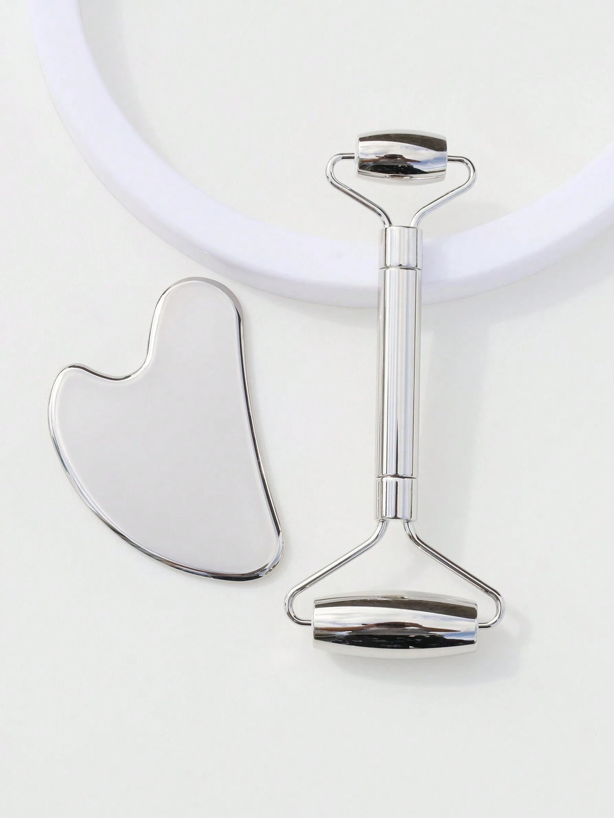 SHEIN Dual-Head Facial Roller & Heart-Shaped Massage Scraper