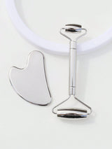 SHEIN Dual-Head Facial Roller & Heart-Shaped Massage Scraper