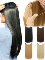 SHEIN 24Inch Long Invisible Fish Line Hair Extensions Hair Mixed Color Y108