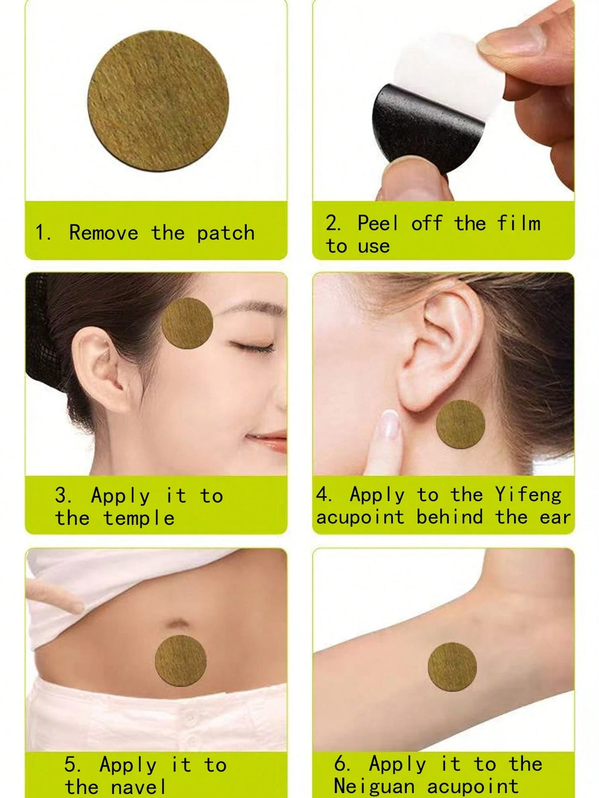 SHEIN 1 Box 10pcs Ginger & Mugwort Essence Gentle Skin Care Patches, Daily Use