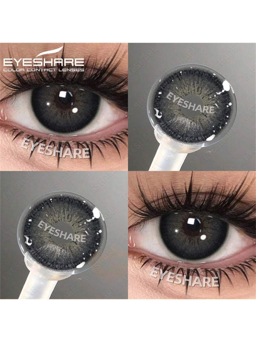 SHEIN 1 Pair Natural Color Lens Eyes Color Cosmetic Contact Lens Blue Green