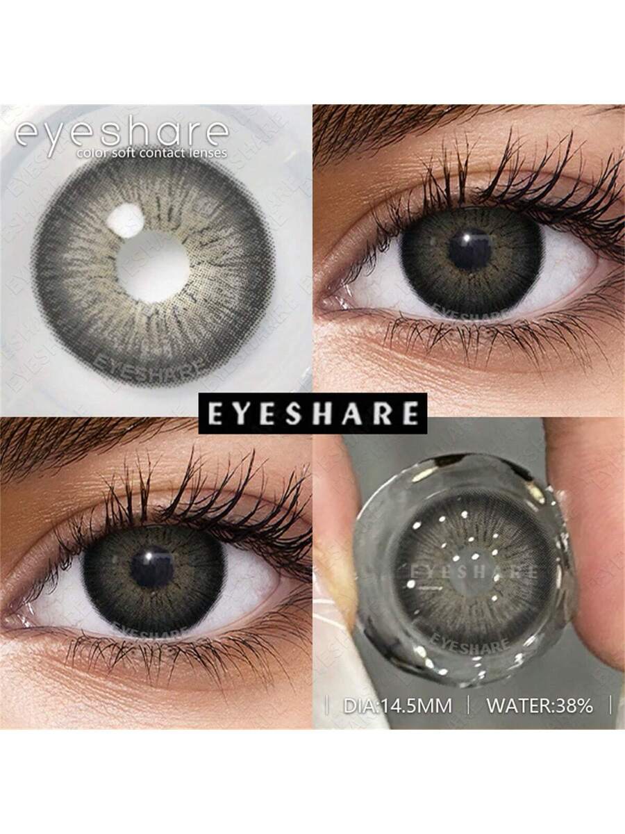 SHEIN 1 Pair Natural Color Lens Eyes Color Cosmetic Contact Lens Blue Green
