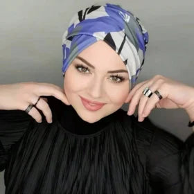 SHEIN Stripe Instant Turban Hat Inner Hijabs Caps