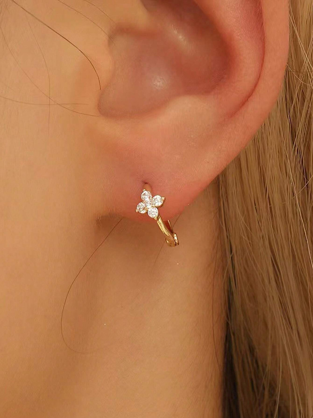 SHEIN 3pcs Dainty Tiny Huggie Hoop Earrings 14K Gold