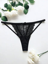 SHEIN AB. Women's Lace Spaghetti Strap Thong Panty