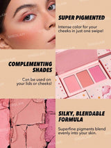 SHEGLAM Sweet Cheeks Blush Trio-Private Cabana 3-Clolor Powder Blush Palette Long Lasting High Pigment Pink Brown Rosa Blush