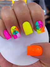 SHEIN Short Square Nails, Romantic