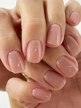 SHEIN 24pcs Reusable Square Medium Nude Pink Jelly Gel Nail Tips