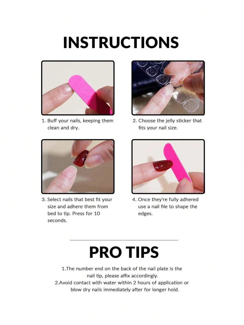 SHEIN 24pcs Reusable Square Medium Nude Pink Jelly Gel Nail Tips