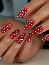 SHEIN 24pcs Almond-Shaped Nail Stickers Set