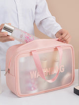 SHEIN 1pc Frosted Cosmetic Bag Large Capacity Travel Toiletry Bag