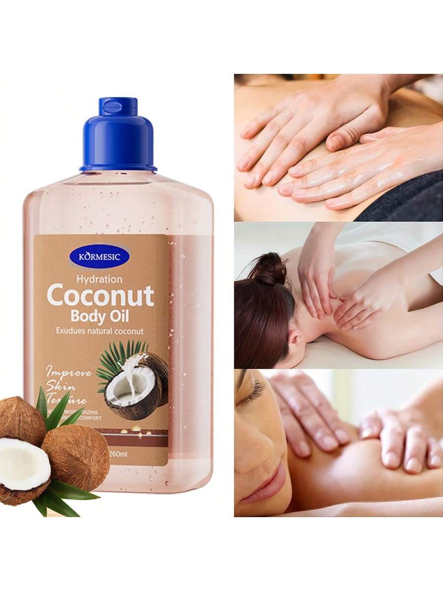 SHEIN Coconut Body Oil, Soothing Massage Oil