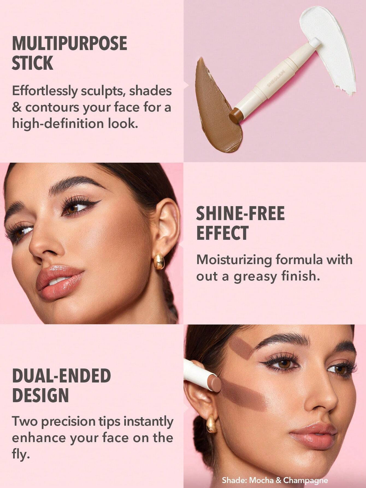 SHEGLAM Color & Sculpt Stick-Pearl & Sand 2 In 1 Contour