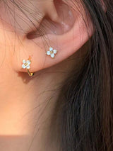 SHEIN 3pcs Dainty Tiny Huggie Hoop Earrings 14K Gold