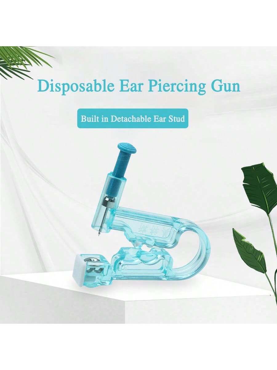 SHEIN 4pcs Disposable Ear Piercing Gun With Built-In Ear Studs-Safety Ear Piercing Kit