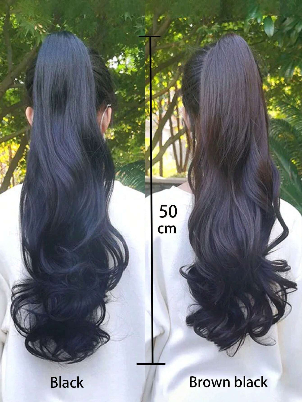 SHEIN 50cm Extremely Long Wavy Natural Wave Hair Claw Clip