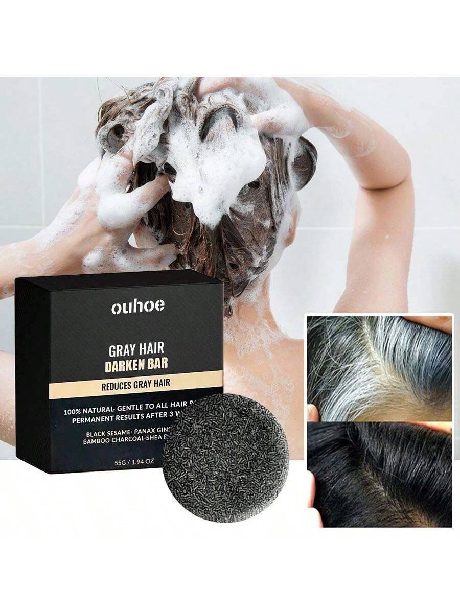 SHEIN 55g Black Hair Soap, Repairing, Strengthening, Massaging, Moisturizing Black Hair