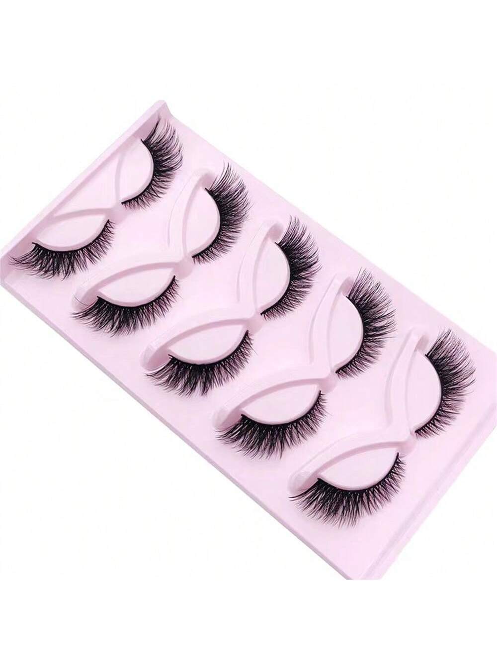 SHEIN 5 Pairs Cat Eye Lashes Wispy Fake Lashes Fluffy Cat Eye