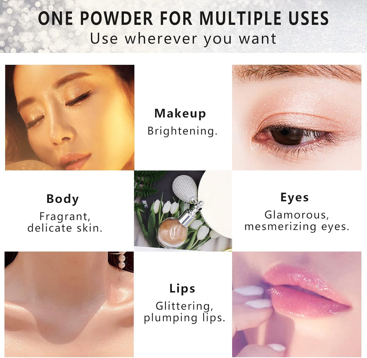 Body Glitter Spray Glitter Powder Spray Loose Powder Shimmer Spray