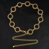 Vintage Metal Chain Belt with Rivet & Hollow-Out Belt