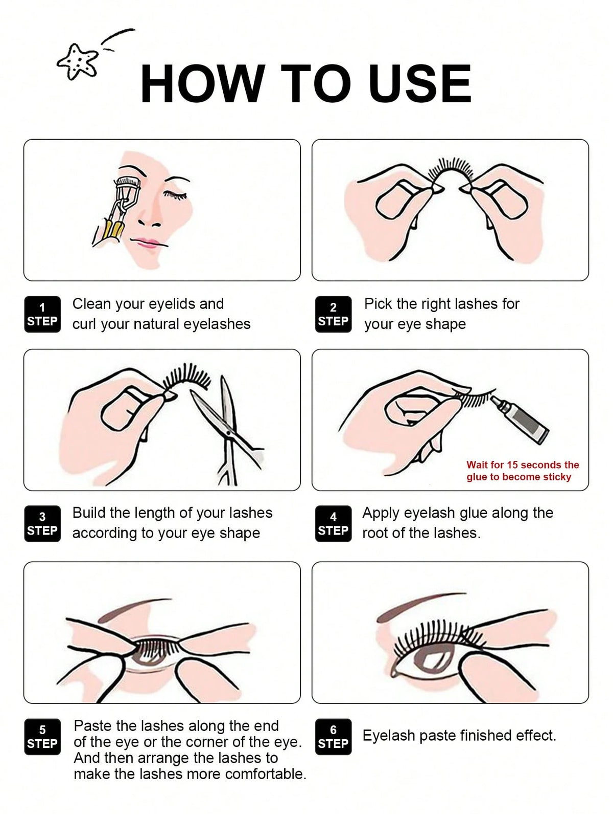 SHEIN Asiteo 7 Pairs Half-Strip False Eyelashes, Transparent Band With Cat Eye