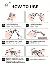 SHEIN Asiteo 7 Pairs Half-Strip False Eyelashes, Transparent Band With Cat Eye