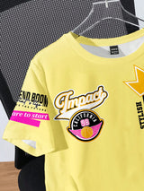 SHEIN Attitoon Casual Streetwear Style Letter Badge