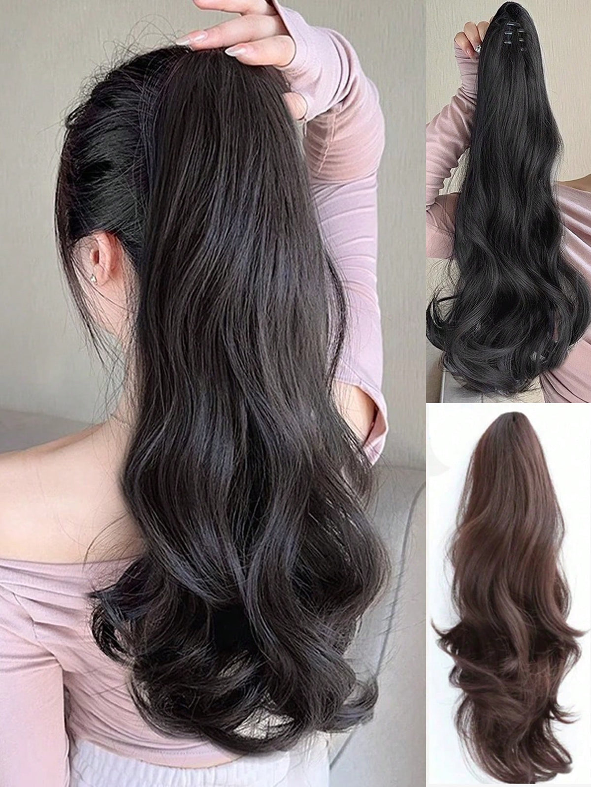 SHEIN Corn Curly Hair Extensions Brown and Black