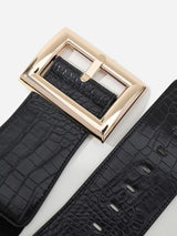 SHEIN Elegant Crocodile Embossed Rectangle Buckle Belt For Coats And Dresses Halloween