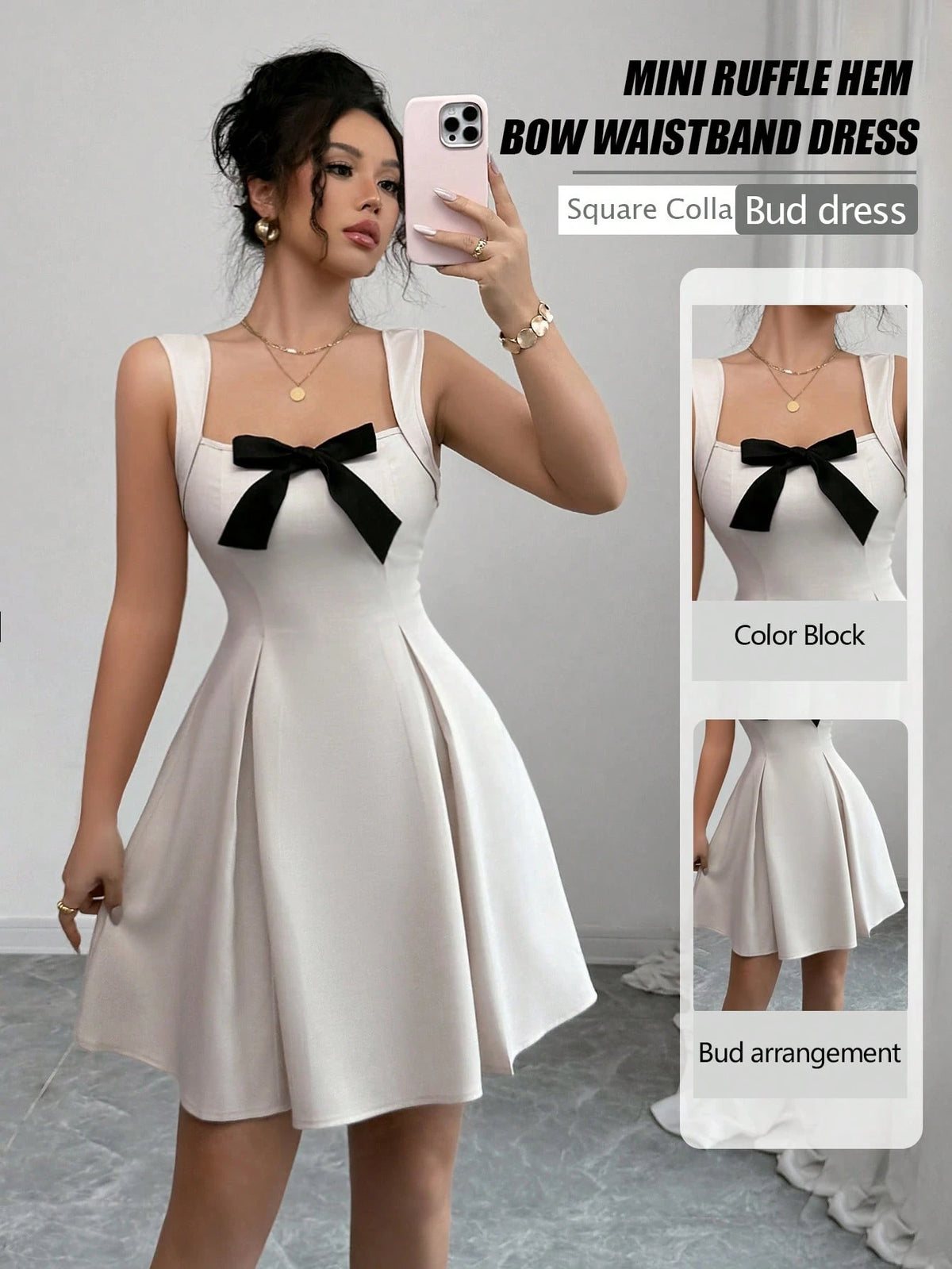 SHEIN Elenzga New Summer Elegant Romantic Colorblock Dress