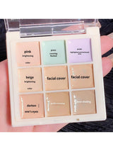 SHEIN ErshiQi 9 Color Concealer Makeup Palette, Dark Border