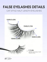 SHEIN GROINNEYA 9 Pairs Half Lashes Clear Band Eyelashes Cat Eye