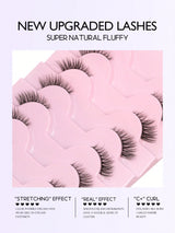 SHEIN GROINNEYA 9 Pairs Half Lashes Clear Band Eyelashes Cat Eye