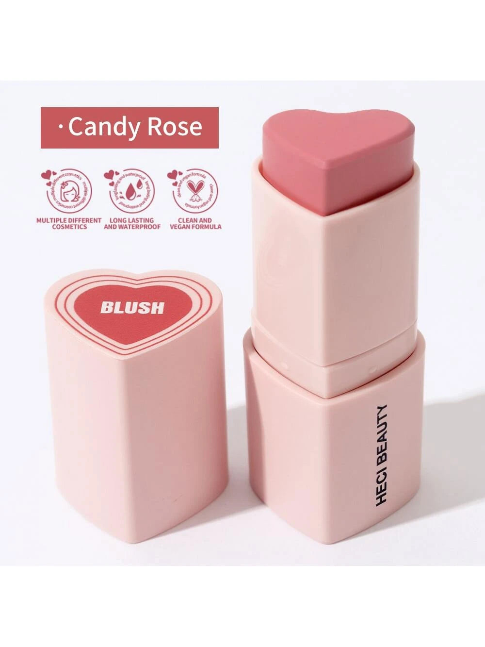 SHEIN HECI BEAUTY 3-In-1 Heart Shaped Cream Blush Stick
