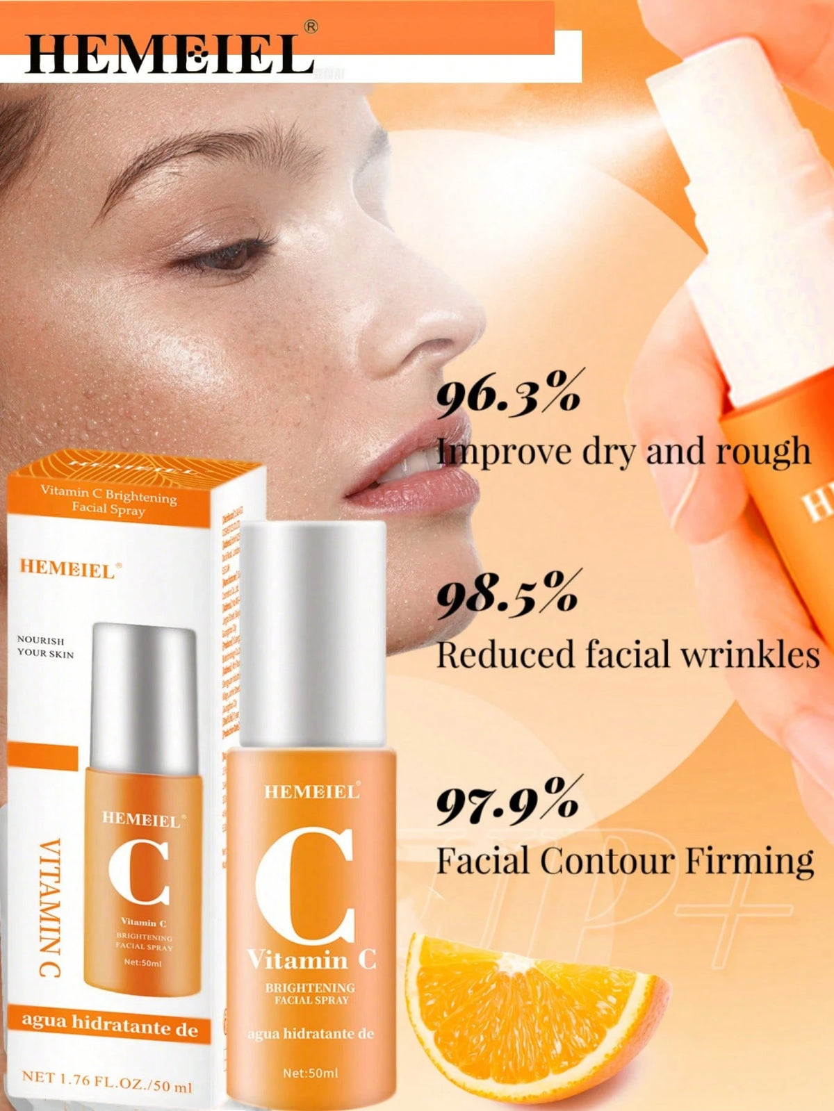 SHEIN HEMEIEL Vitamin C & Collagen Moisturizing And Brightening Facial Spray